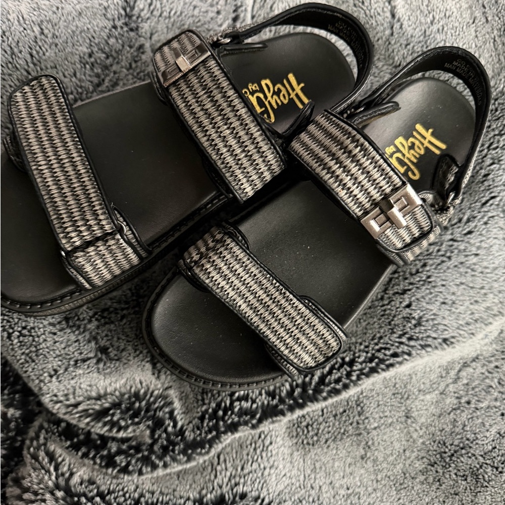 Hey Girl by Corkys  Black and Gray Sandals